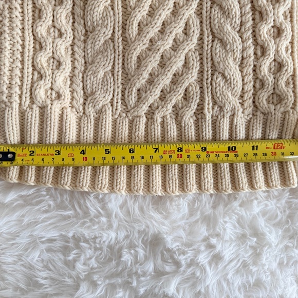 J Crew Handknit Cable Knit Cream Sweater - Picture 3 of 8